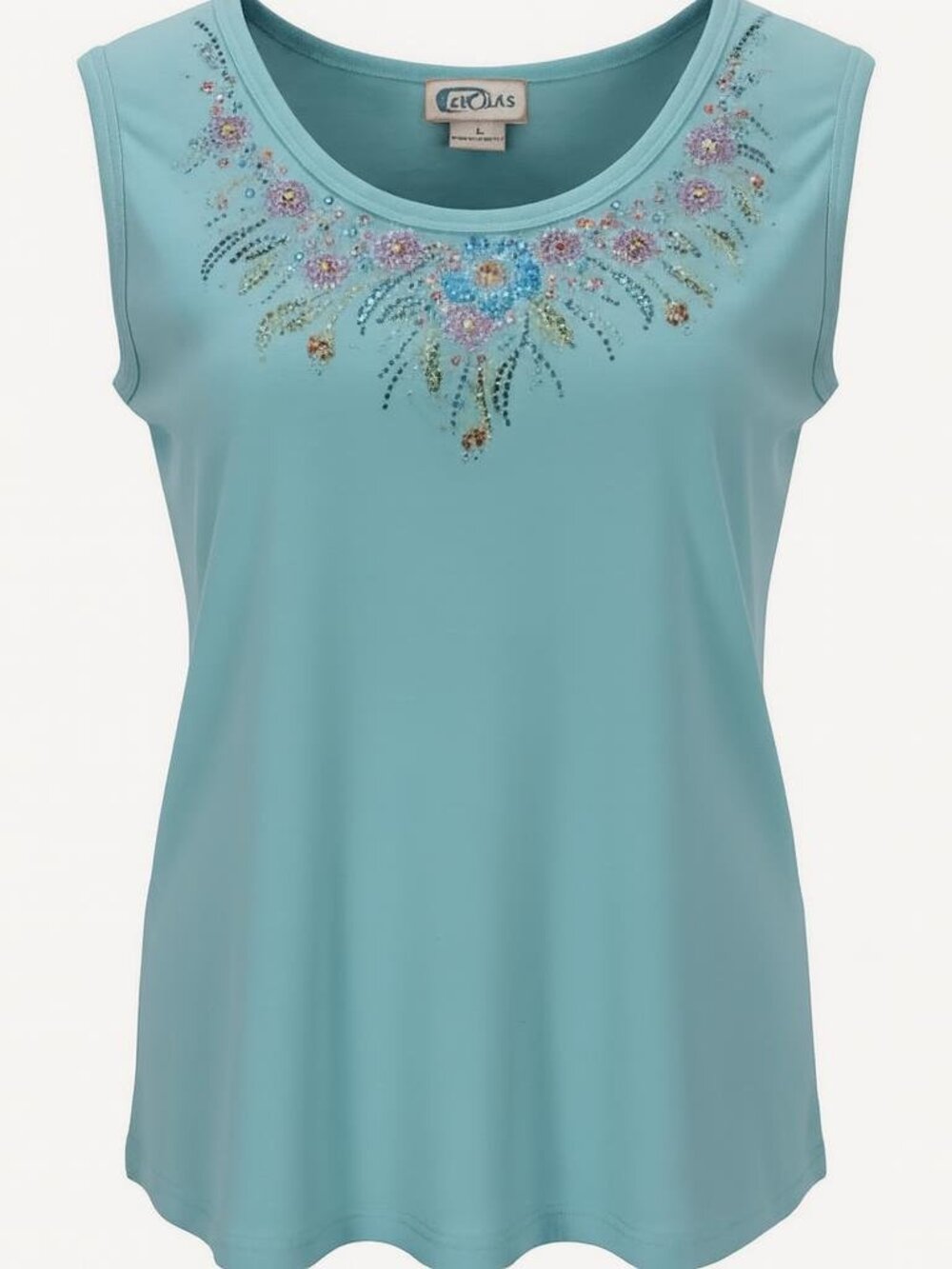 Las Olas Women's Embellished Sleeveless Top L